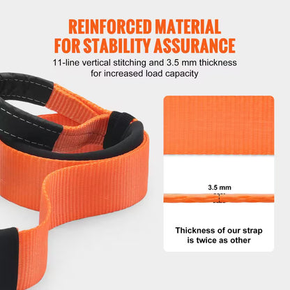 Tow Strap 20 In.Heavy Duty Winch Cable Recovery 36,000 Lbs. Tow Strap Chain for Truck Jeep SUV ATV