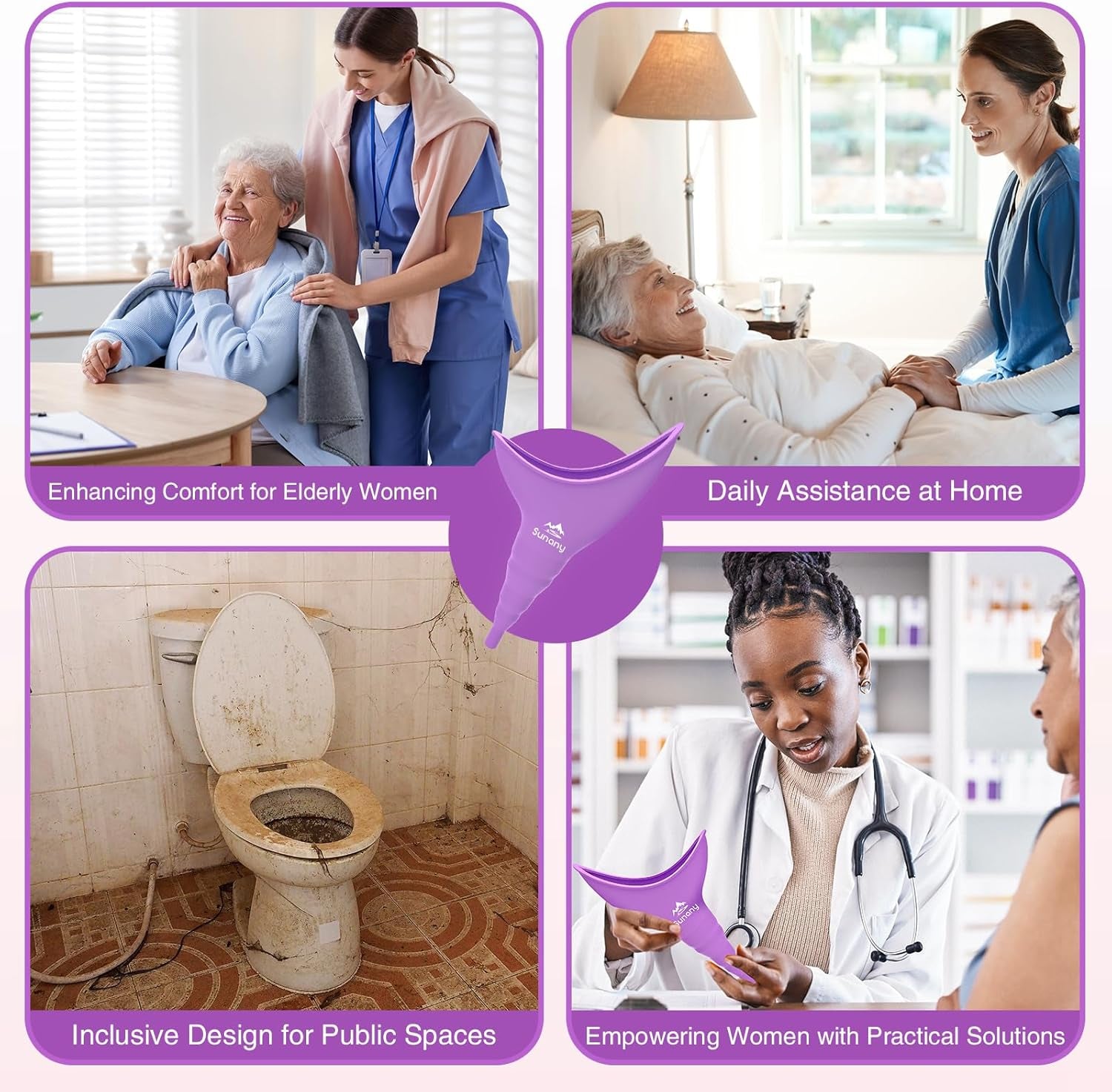 Female Urinal, Reusable Silicone Foolproof Women Pee Funnel Allows Women to Pee Standing Up,Women'S Urinal Is the Perfect Companion for Indoor Use