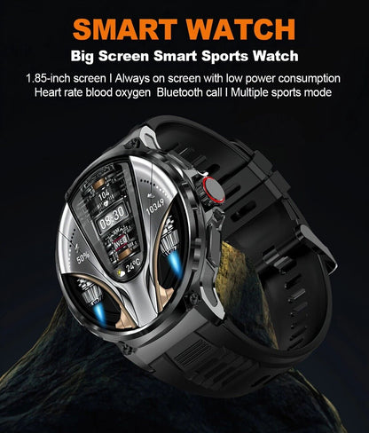 1.85" Ultra HD Smartwatch GPS Bluetooth Call Health Monitoring Watch Gym Gift