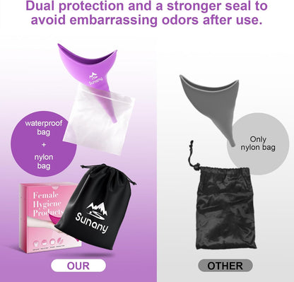 Female Urinal, Reusable Silicone Foolproof Women Pee Funnel Allows Women to Pee Standing Up,Women'S Urinal Is the Perfect Companion for Indoor Use