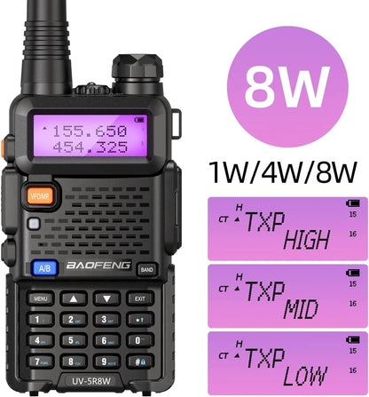 Ham Radio Upgrade UV-5R 8W Multi Band Handheld Long Range Walkie Talkies with Earpiece
