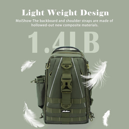 Fishing Backpack Tackle Bag, Fishing Tackle Backpack with Rod Holder