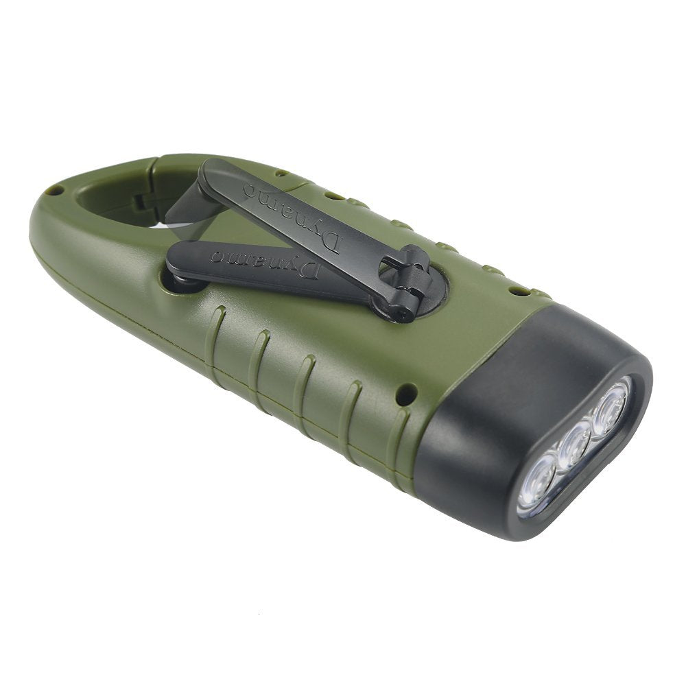 Green flashlight with a black switch 