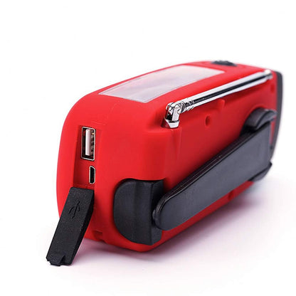 TFTDOUP FM/AM/NOAA Weather Radio Hand Crank Self Powered Solar Portable Mini Emergency Survival Radios with 3 LED Super Bright Flashlight 2000mah Battery Operated Power Smart Phone Charger,SOS