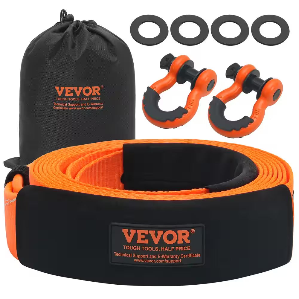 Tow Strap 20 In.Heavy Duty Winch Cable Recovery 36,000 Lbs. Tow Strap Chain for Truck Jeep SUV ATV