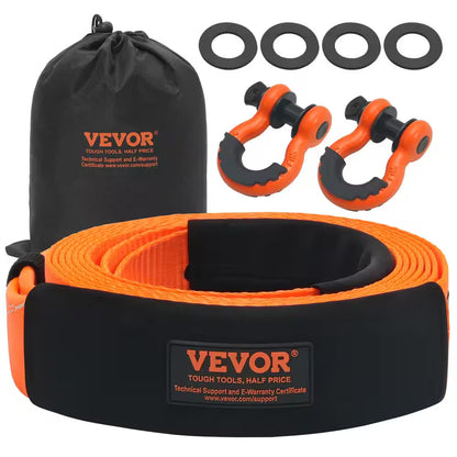 Tow Strap 20 In.Heavy Duty Winch Cable Recovery 36,000 Lbs. Tow Strap Chain for Truck Jeep SUV ATV