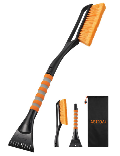 AstroAI 27" Snow Brush and Ice Scrapers for Car Windshield, Detachable Snow Scrapers