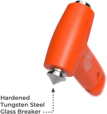Swiss Safe Durable 5-1 Car Safety Hammer Window Breaker Breaker Tool w/Seatbelt Cutter - Emergency Escape Glass Hammer - Truck, Car Safety Essentials & Accessories - Orange, 2 Pack