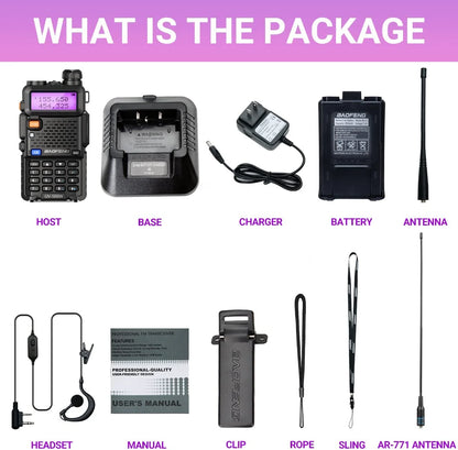 Ham Radio Upgrade UV-5R 8W Multi Band Handheld Long Range Walkie Talkies with Earpiece