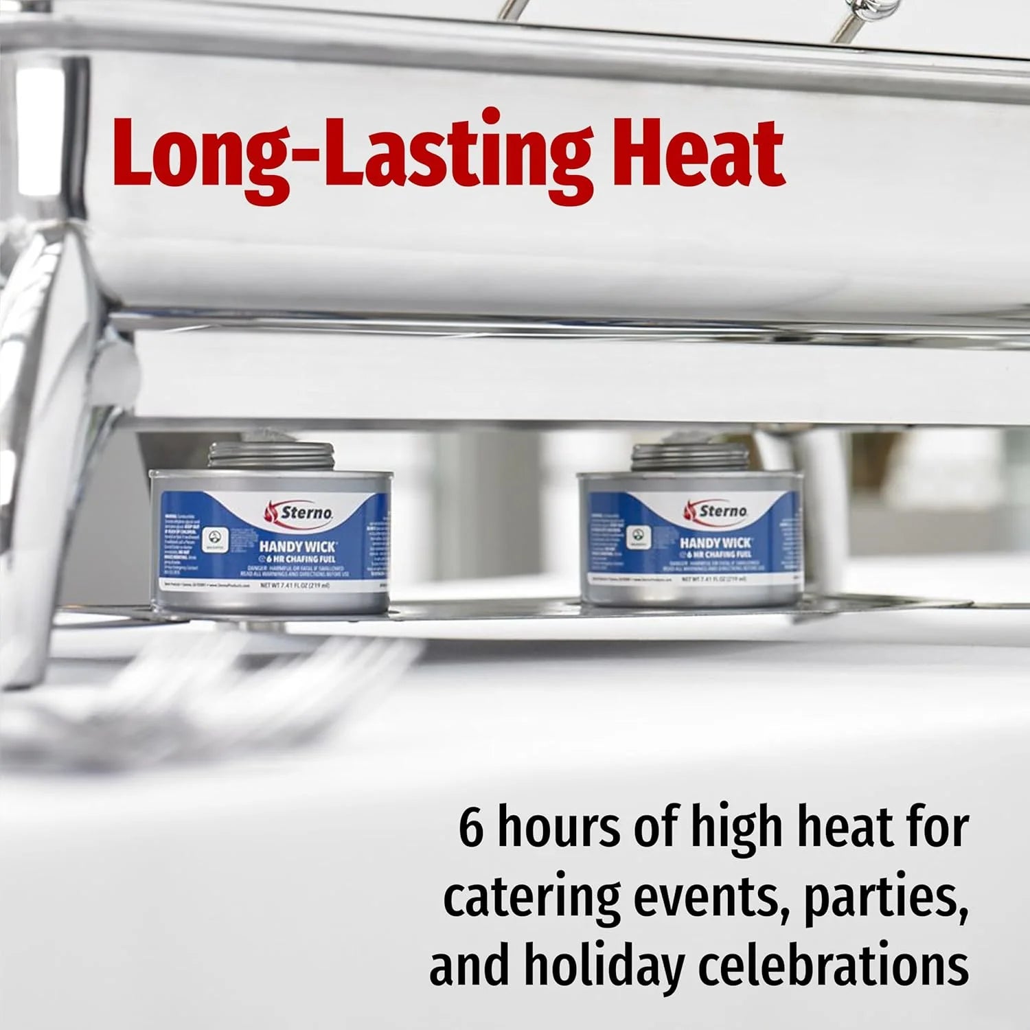 Fuel Cans - 6-Hour Burn, (6-Pack) Chafing Dish Fuel Can Burners for Food Warmer, Resealable Twist Chafer Fuel Canned Heat, Handy Wick