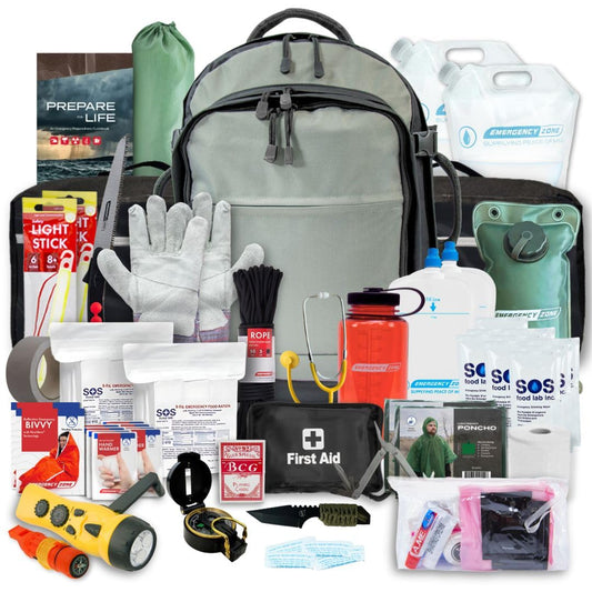 Emergency Zone Stealth Tactical 2-Person, 72-Hour Emergency Survival Kit, Waterproof & First Aid