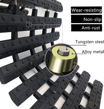 Heavy-duty tire traction mats with tungsten studs, anti-slip, wear-resistant and rust-proof design for off-road recovery 