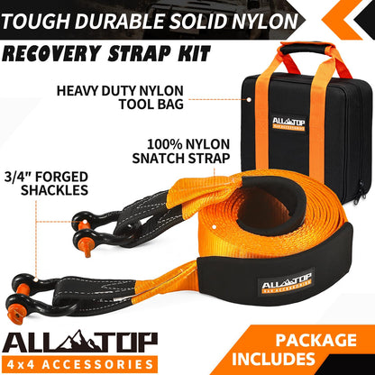 All Top 4x4 Accessories recovery strap kit with tool bag 