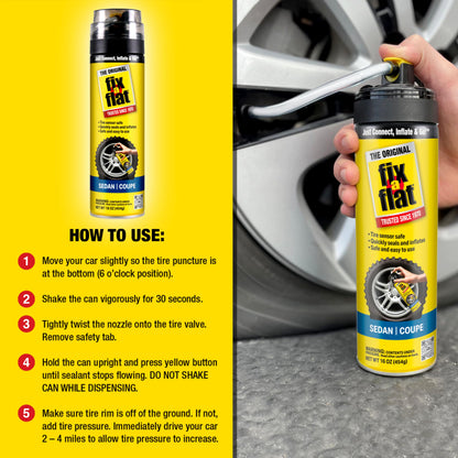 Fix-a-Flat S60420 Aerosol Emergency Flat Tire Repair and Inflator, For Standard Tires, Universal Fit for all Cars, 16 oz. (Pack of 1)
