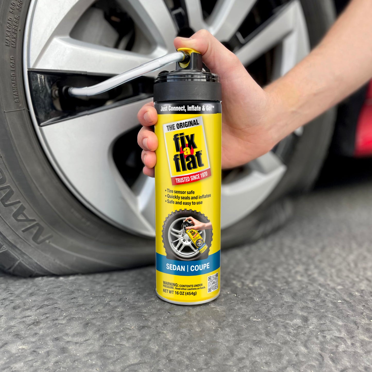 Fix-a-Flat S60420 Aerosol Emergency Flat Tire Repair and Inflator, For Standard Tires, Universal Fit for all Cars, 16 oz. (Pack of 1)