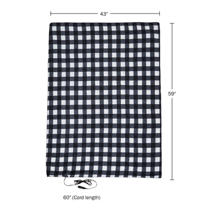 Heated Blanket - 12-Volt Electric Blanket for Car, Truck, SUV, or RV - Portable Winter Car Accessories for Camping or Travel by Stalwart (Black Plaid)