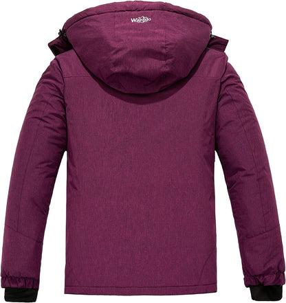 Women'S Mountain Waterproof Ski Jacket Windproof Rain Jacket Winter Warm Hooded Coat