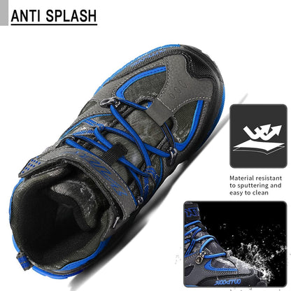 Boy Snow Boots Slip Resistant Girl Snow Shoe Anti-Skid Waterproof Outdoor Winter Shoes for Big/Little Kids Size 8.5 Toddler Iceberg/Blue