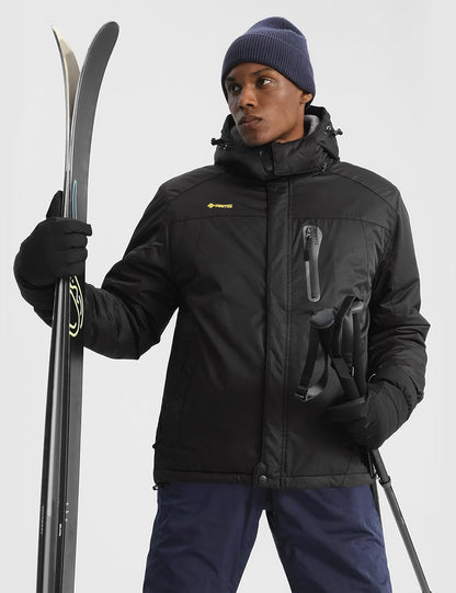 Men'S Ski Snow Jacket Warm Winter Waterproof Coat Snowboard Rain Jacket Hooded Windproof Windbreaker