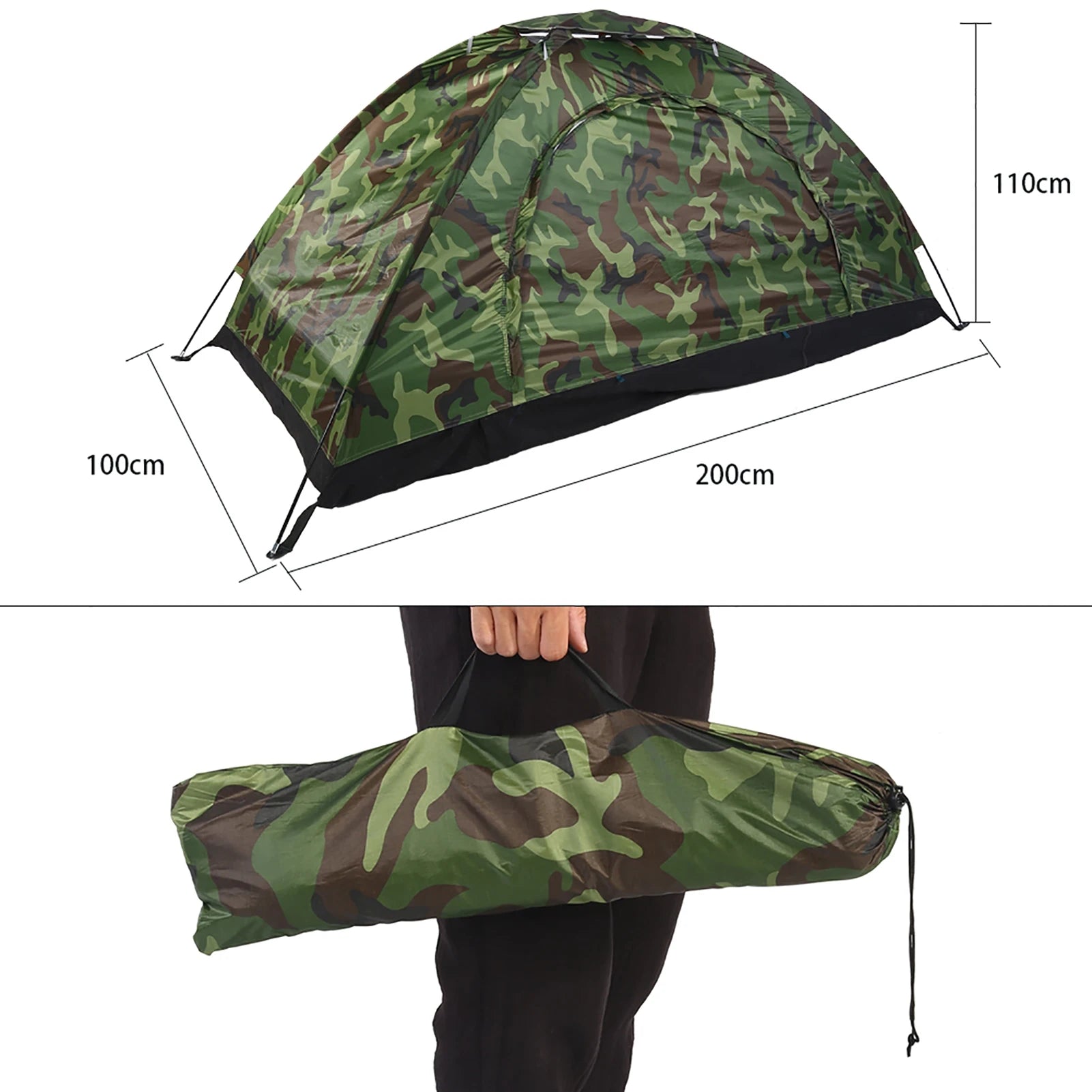 Camouflage Tent One Person Tent Outdoor Tent Tent Outdoor Camouflage UV Waterproof One Person Tent for Camping Hiking