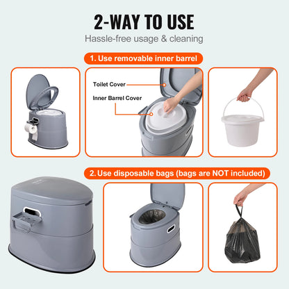 Portable Toilet for Camping Porta Potty with 1.3G Detachable Inner Bucket Travel Toilet for Outdoor Camping Travel
