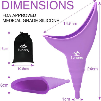 Female Urinal, Reusable Silicone Foolproof Women Pee Funnel Allows Women to Pee Standing Up,Women'S Urinal Is the Perfect Companion for Indoor Use