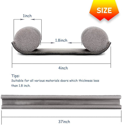 Under Door Draft Stopper 37 Inch Cuttable and Washable,Twin Door Draft Stopper,Energy Saving Door Weather Stripping Reduce Noise Window Breeze Blocker Adjustable Door Sweeps